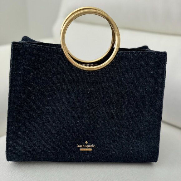VERY RARE FIND!!! Kate Spade Denim Satchel with Ruffles - Picture 5 of 5